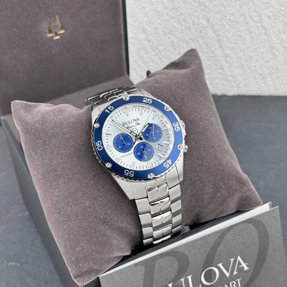 Bulova Marine Star 41.5MM Silver Dial Quartz Men's Watch - Picture 8 of 8